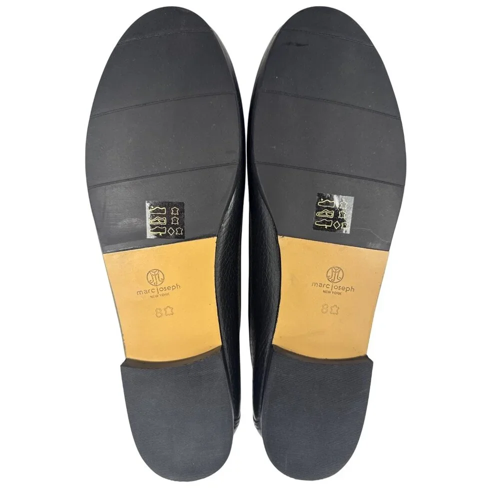 Marc Joseph New York Women's Warren ST Black Leather Loafer‎ Flat Size 8